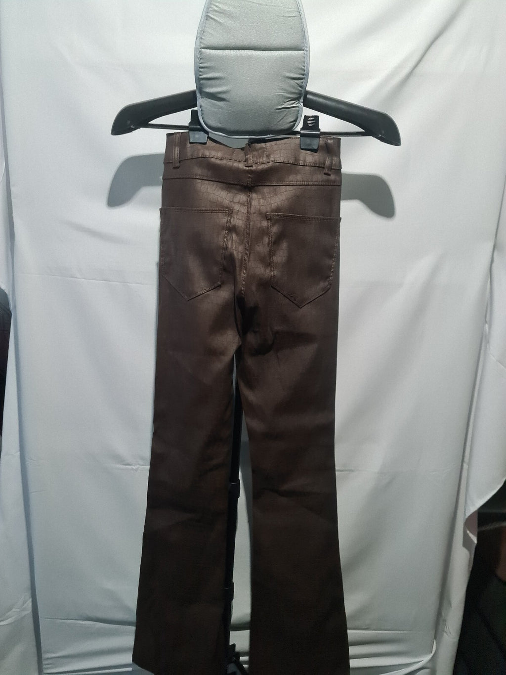 Brown croc effect trousers
