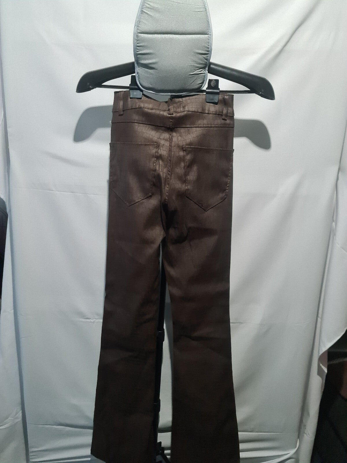 Brown croc effect trousers