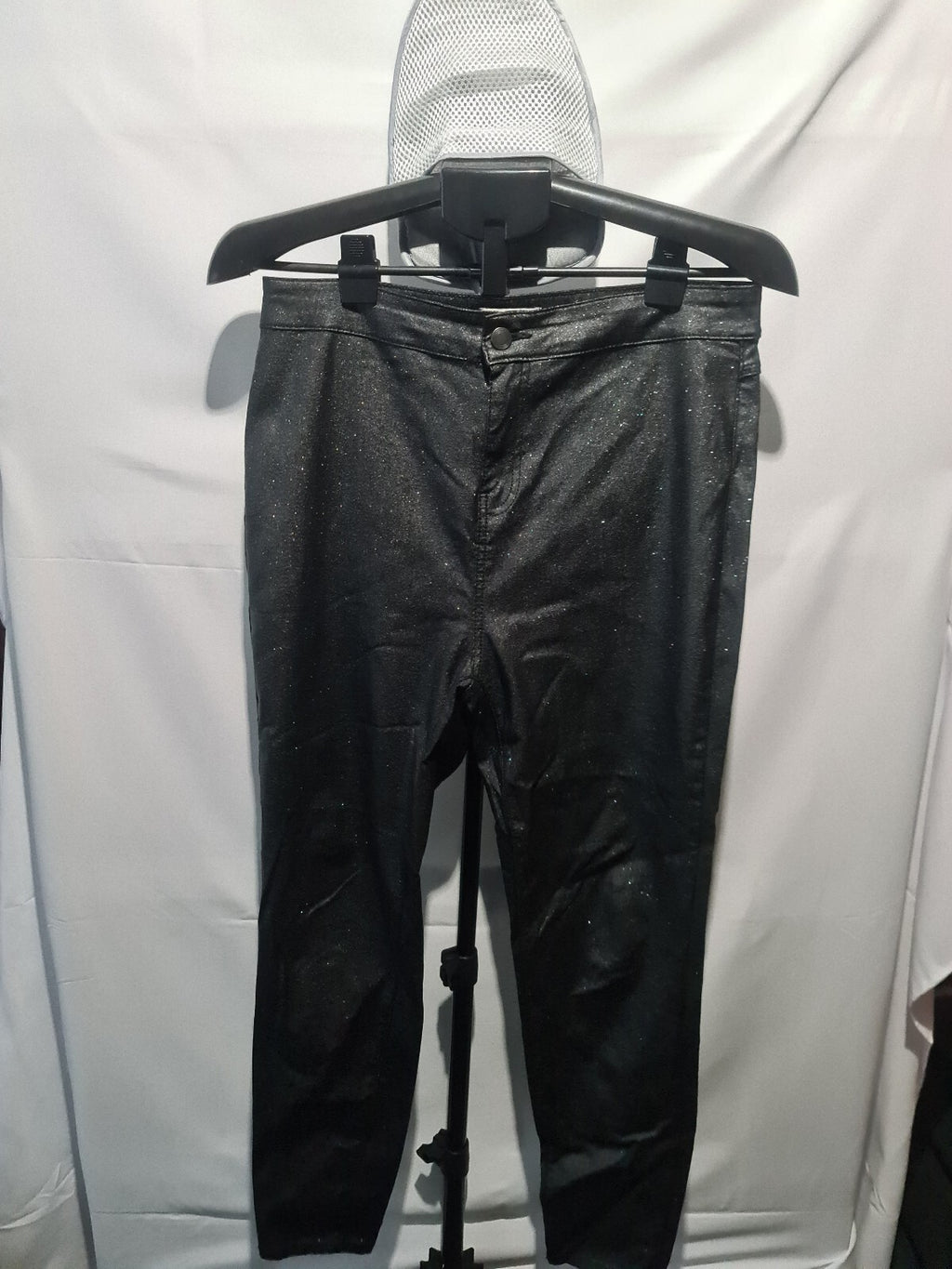 Black faux leather trousers