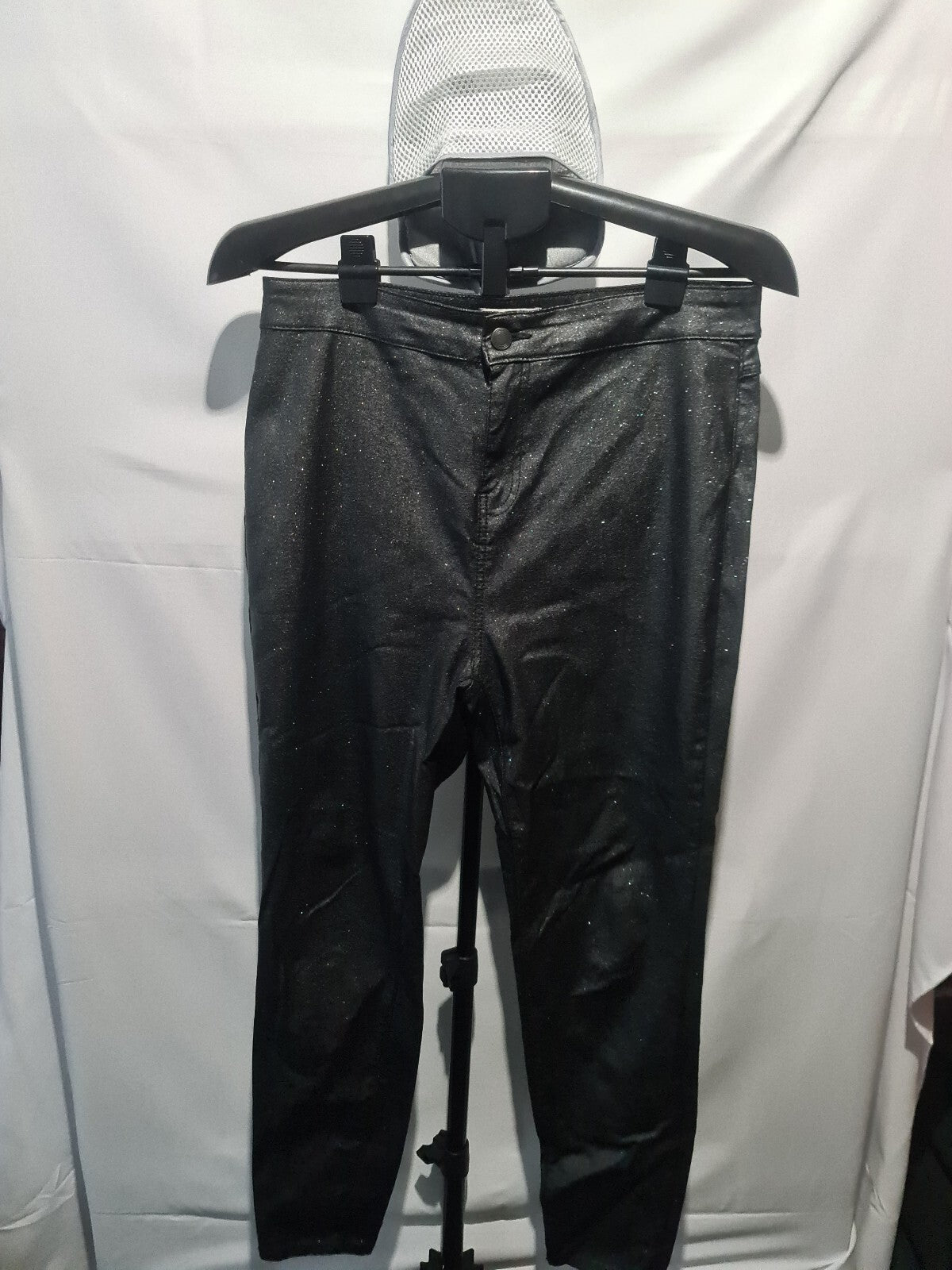 Black faux leather trousers