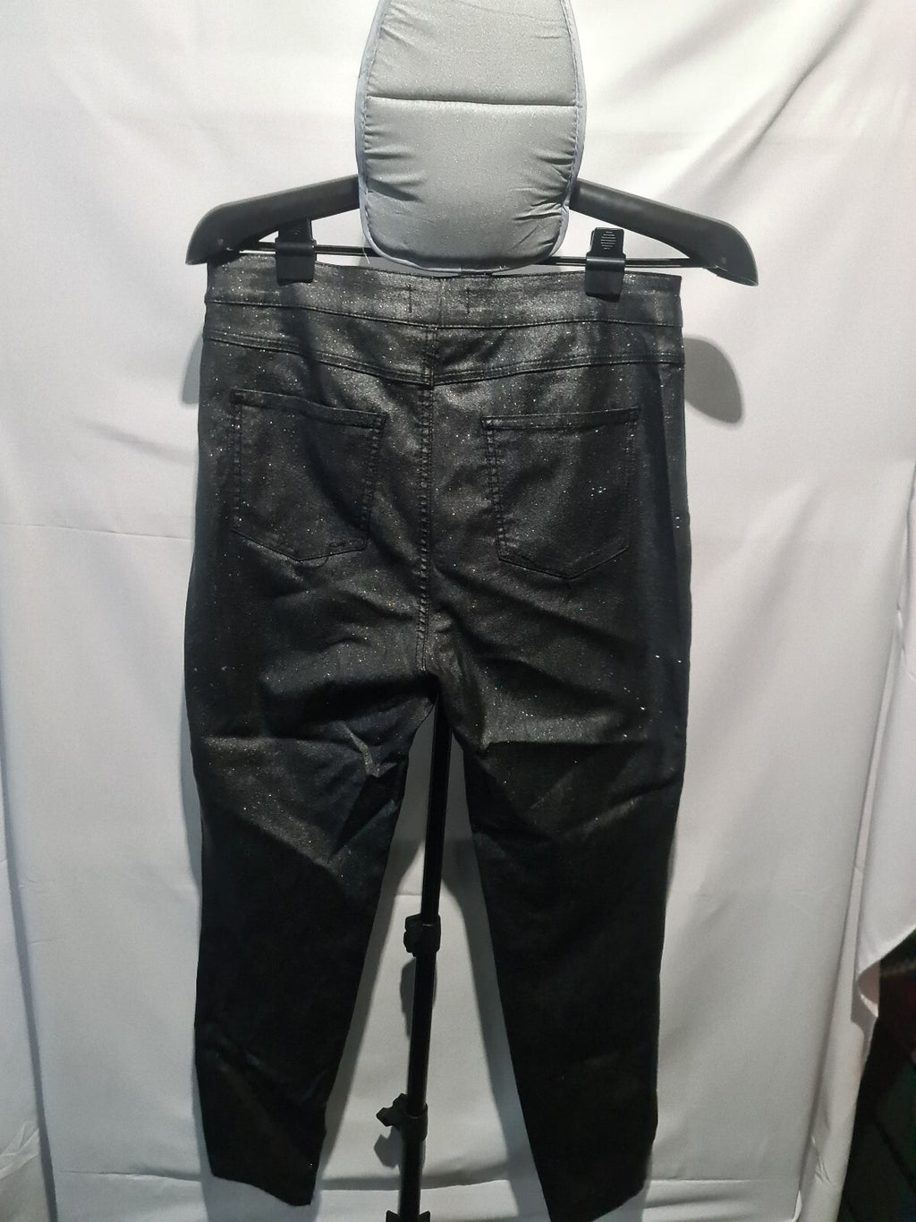 Black faux leather trousers