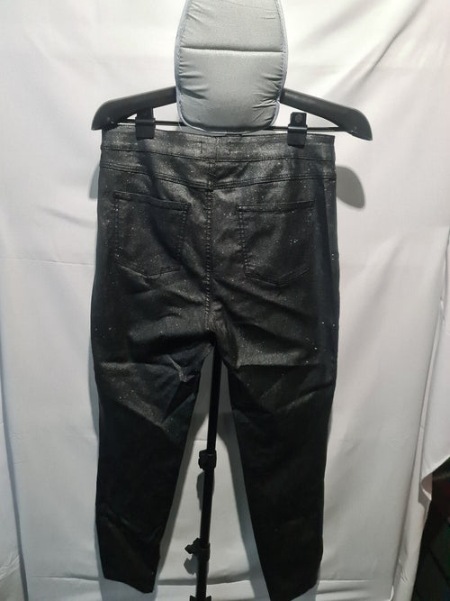 Black faux leather trousers
