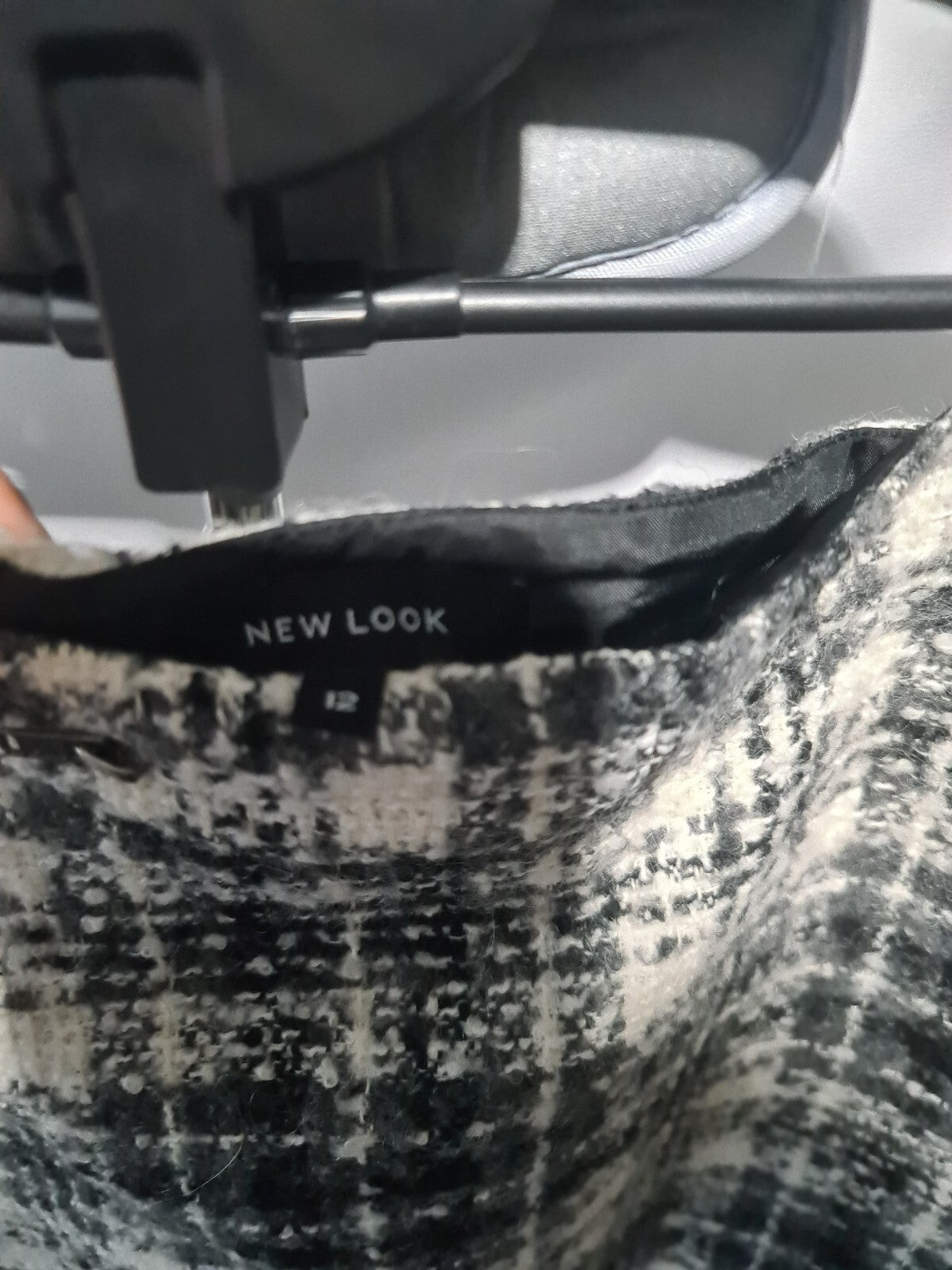 New Look black white plaid mini skirt