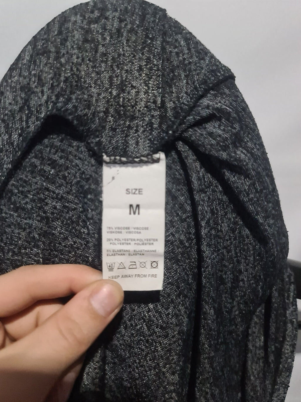 Charcoal hooded long sleeve top