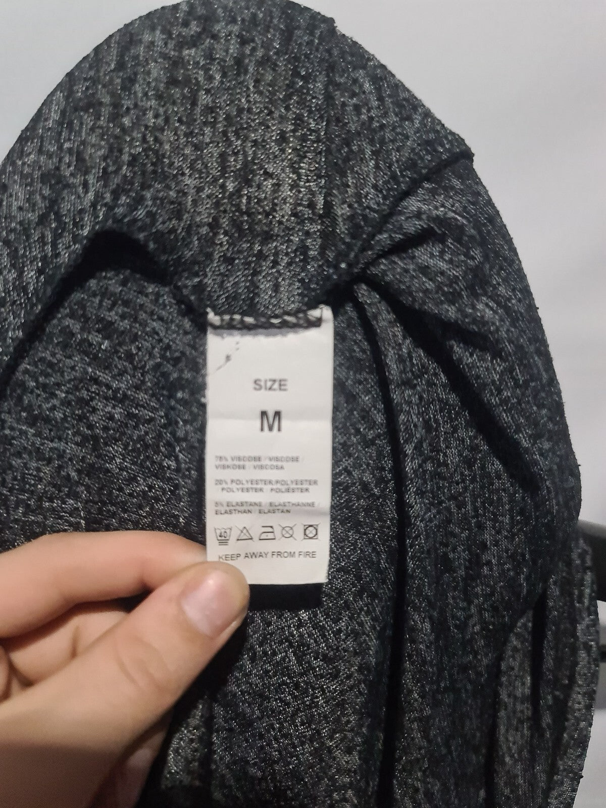 Charcoal hooded long sleeve top