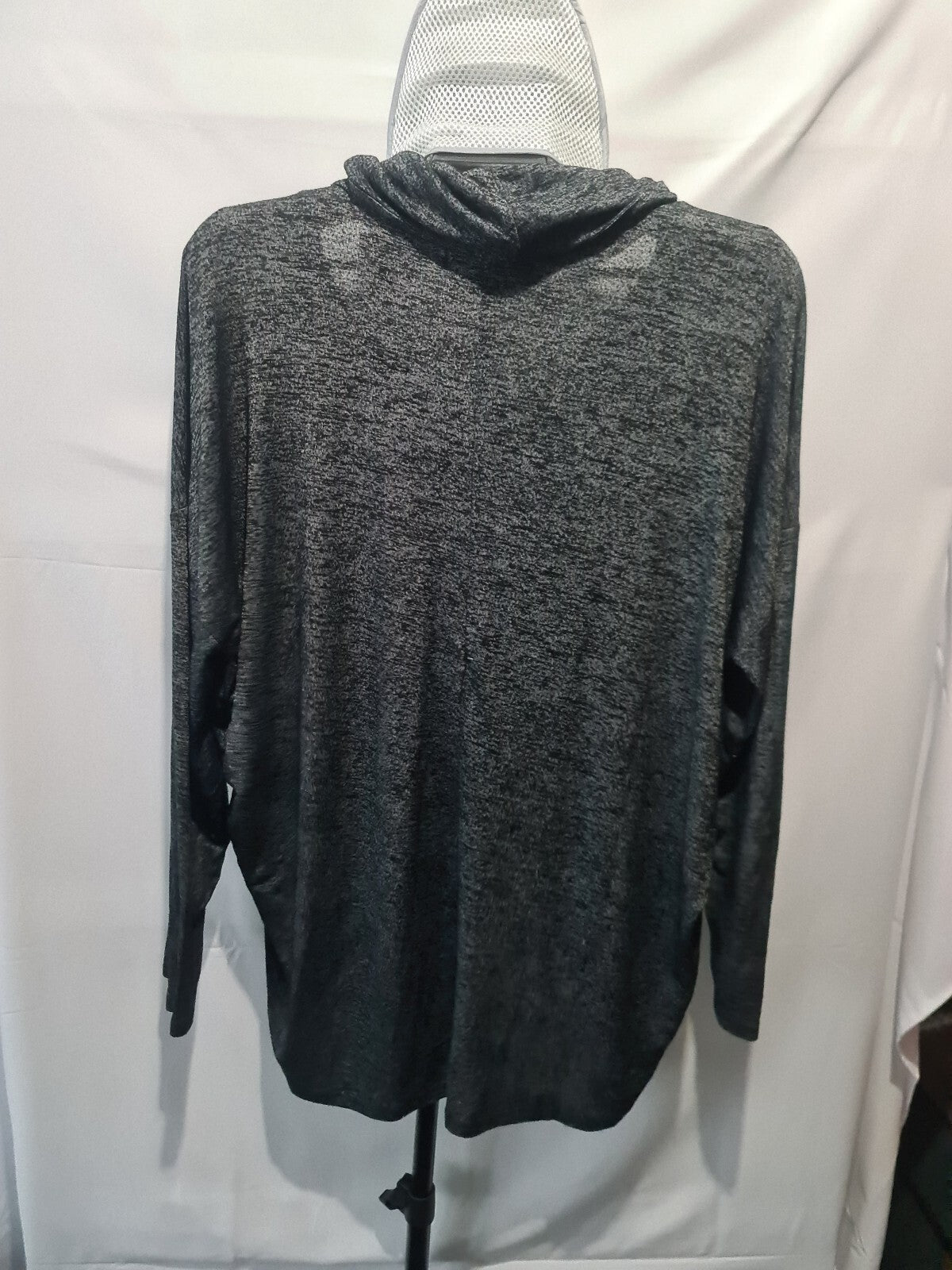 Charcoal hooded long sleeve top