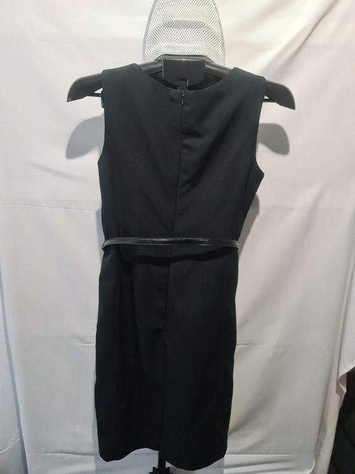 Black sleeveless dress with waist detail