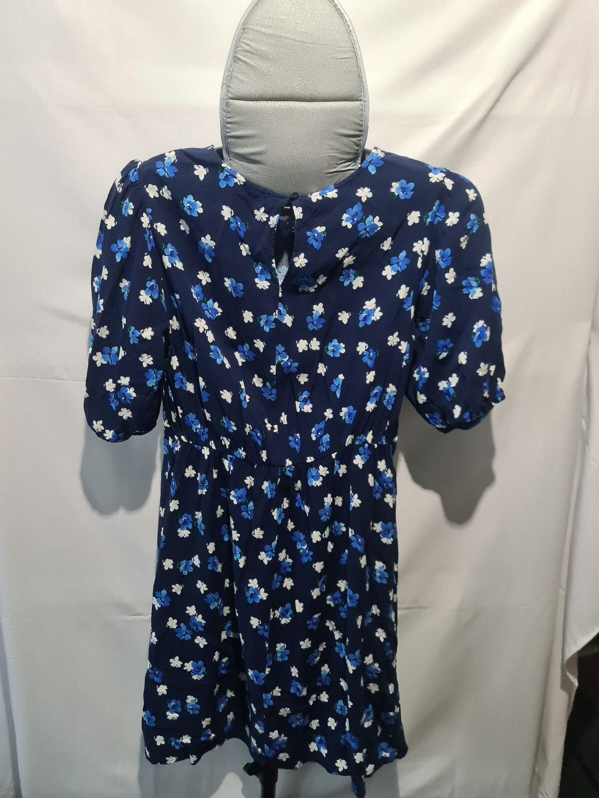 Navy floral short sleeve dress