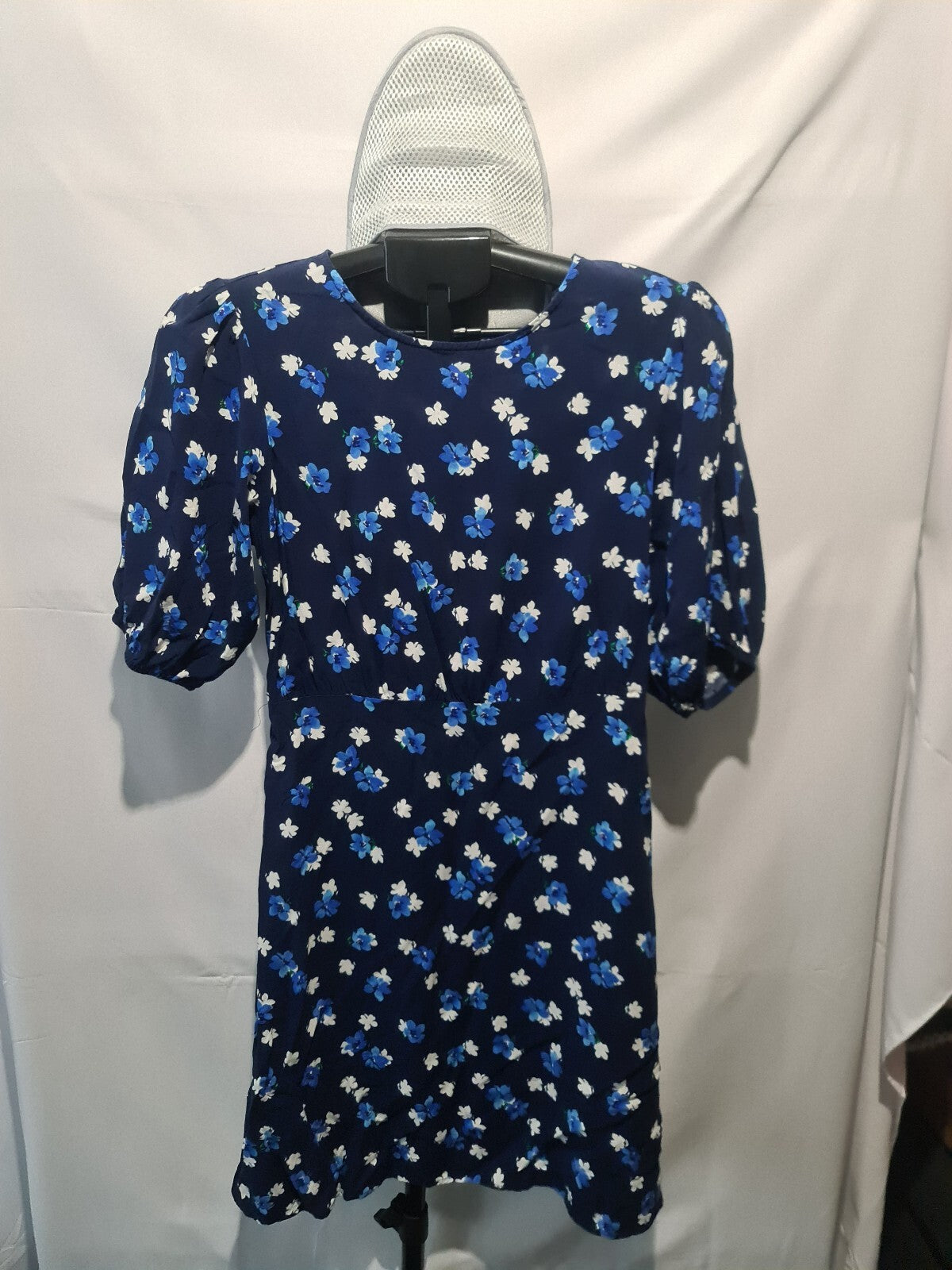 Navy floral short sleeve dress