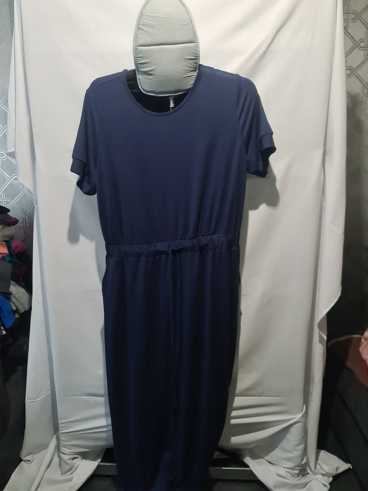 Shein navy short sleeve maxi dress