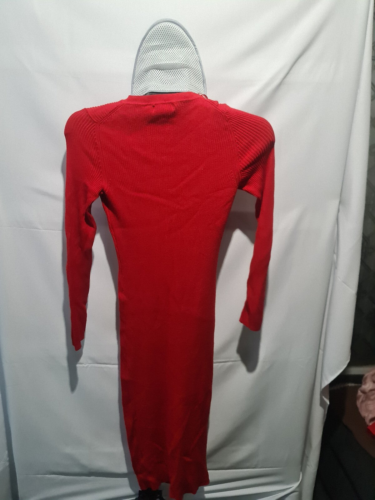 Red long sleeve bodycon dress