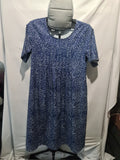 Blue spotted short sleeve dress