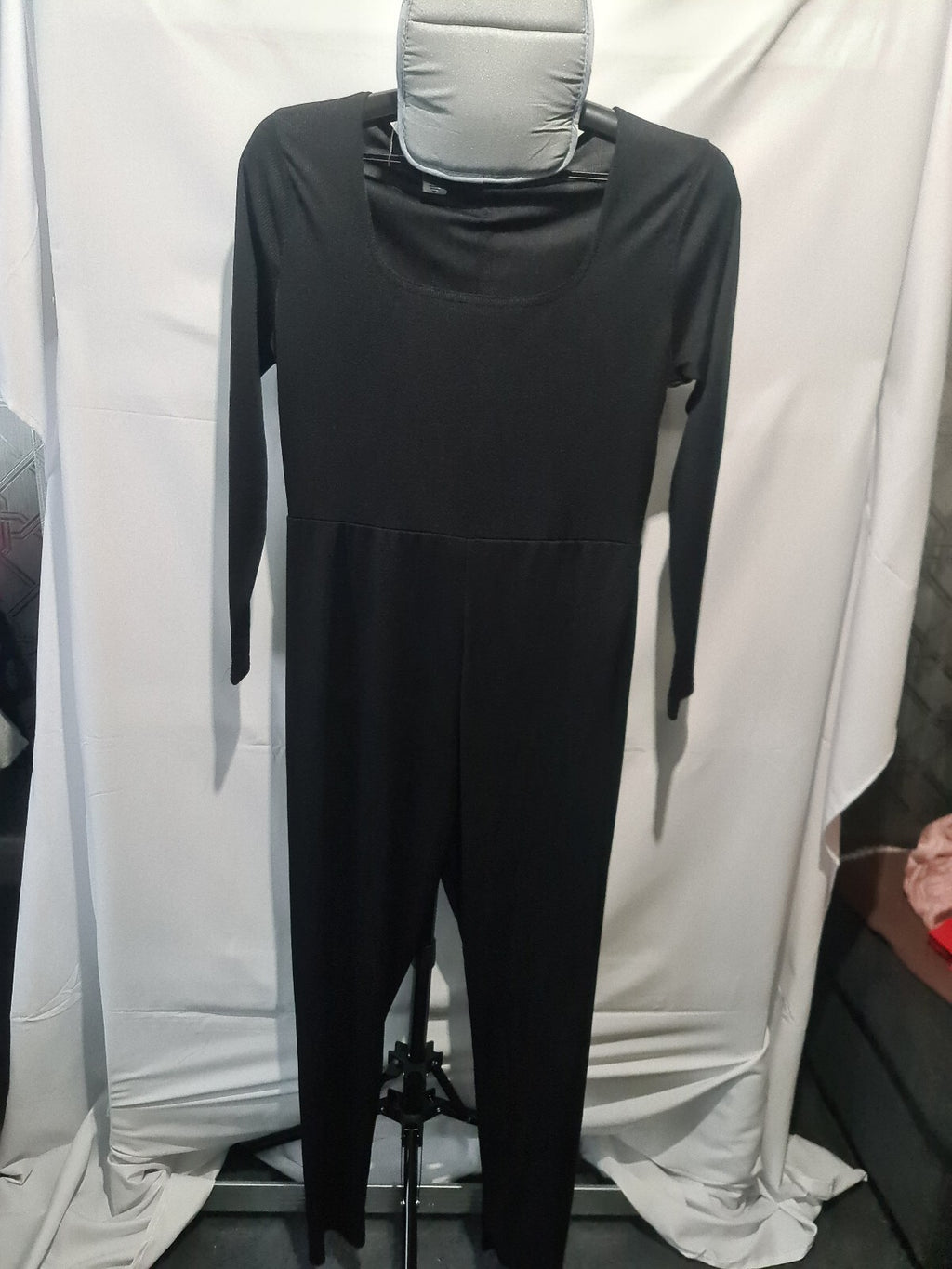 Boohoo black long sleeve jumpsuit
