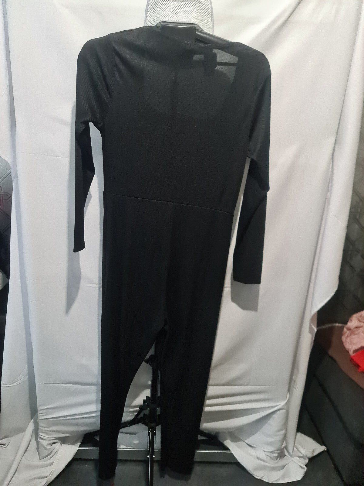 Boohoo black long sleeve jumpsuit
