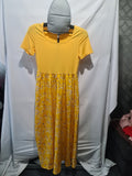 Yellow floral midi dress