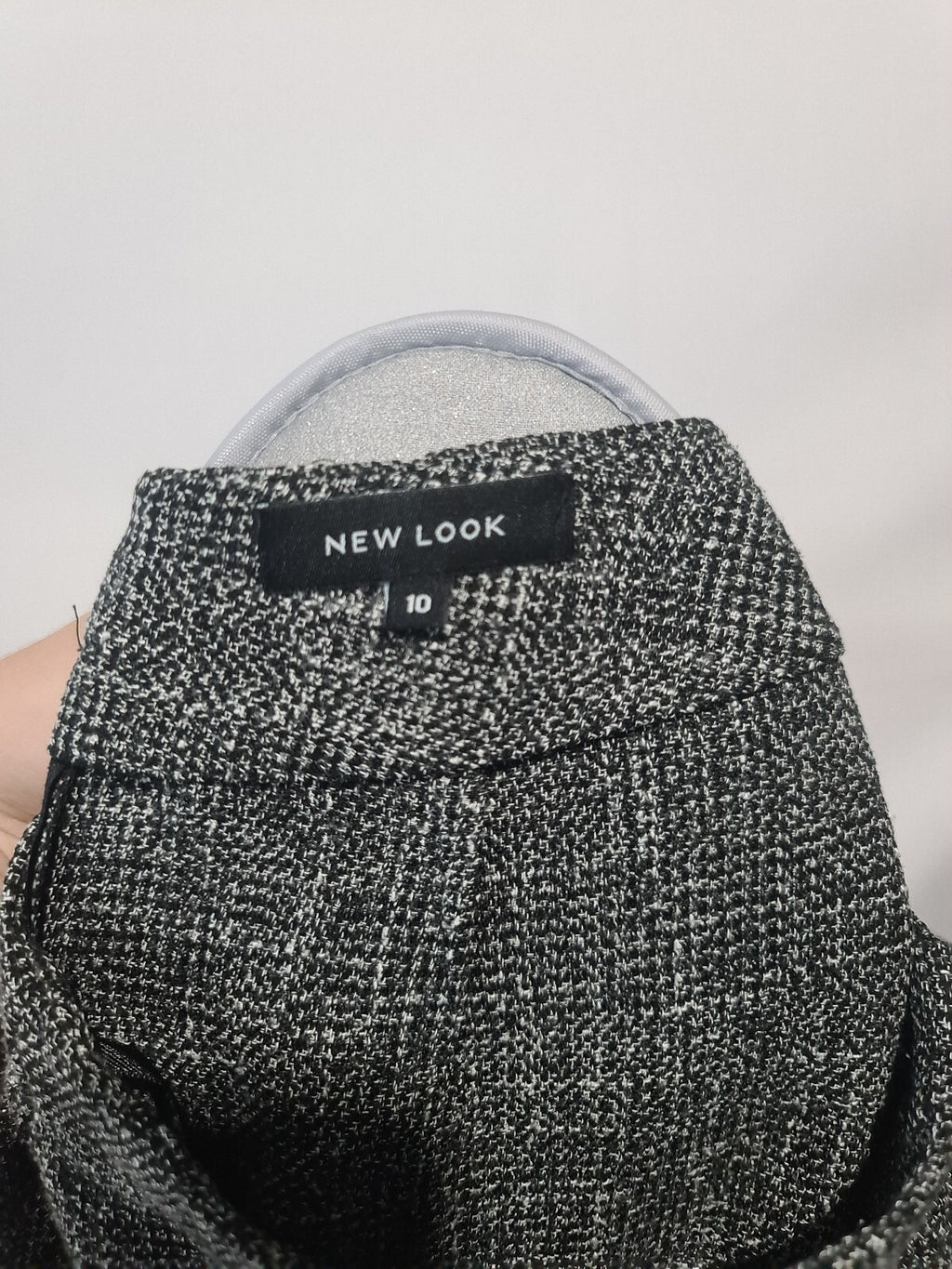 New Look grey tweed button mini skirt