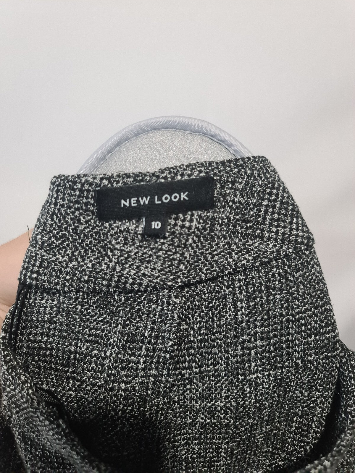 New Look grey tweed button mini skirt