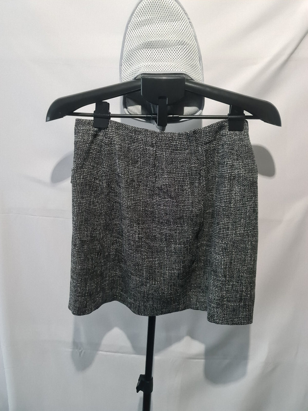 New Look grey tweed button mini skirt