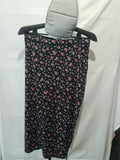 Shein black floral midi skirt