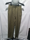 Khaki elastic waist trousers
