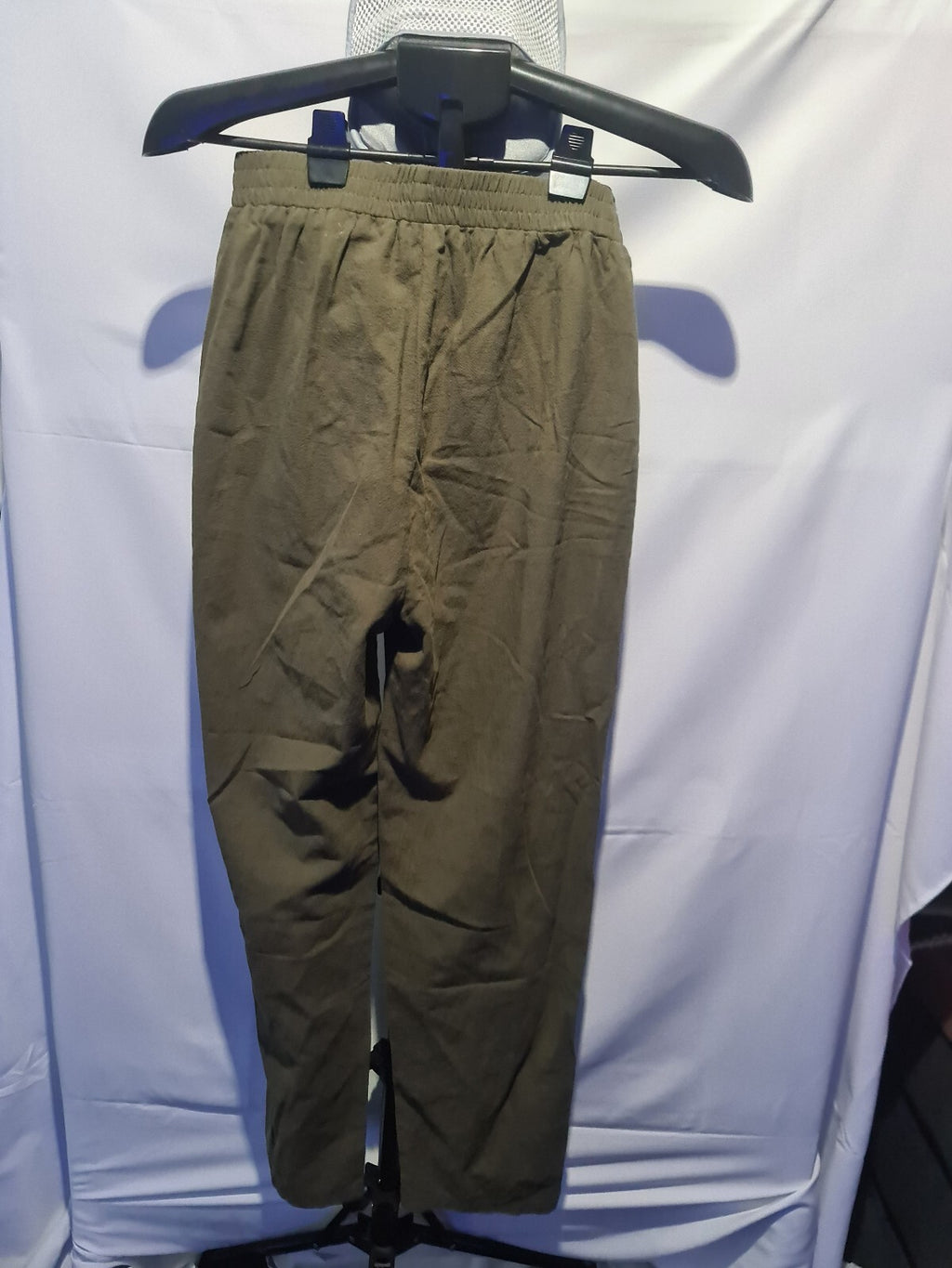 Khaki elastic waist trousers
