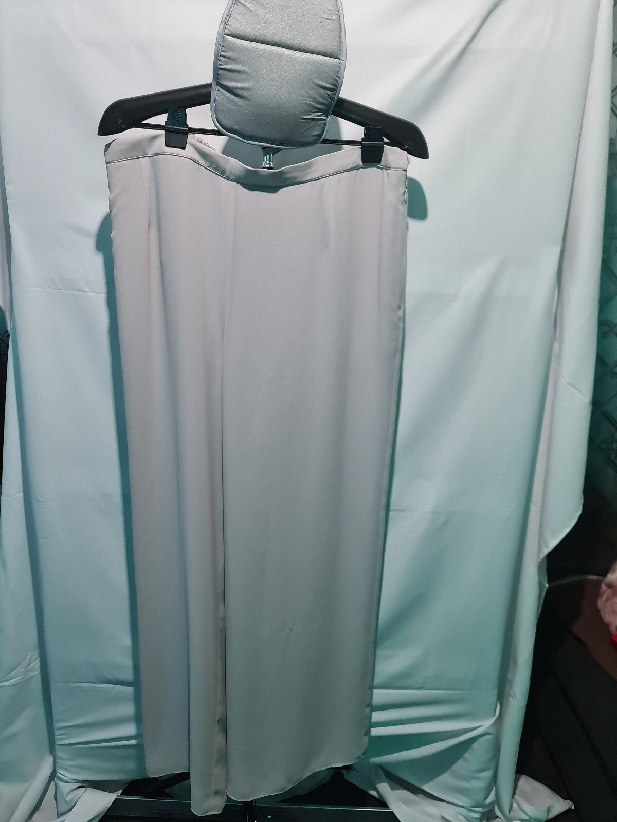 Light grey wide leg trousers