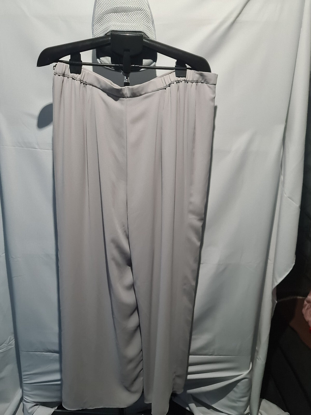 Light grey wide leg trousers