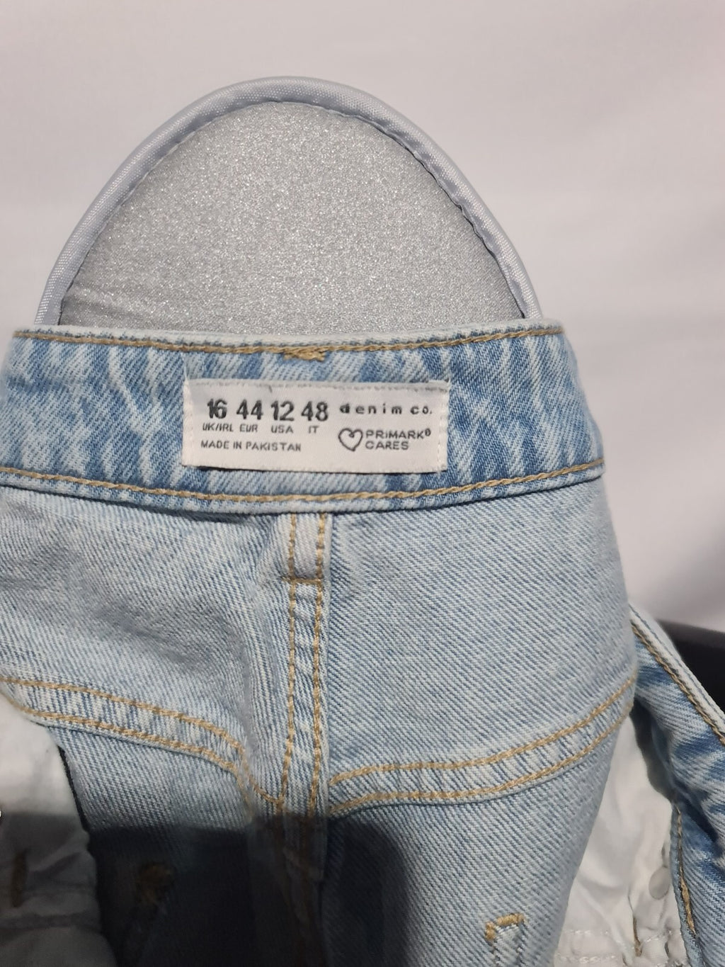 Light wash distressed jeans