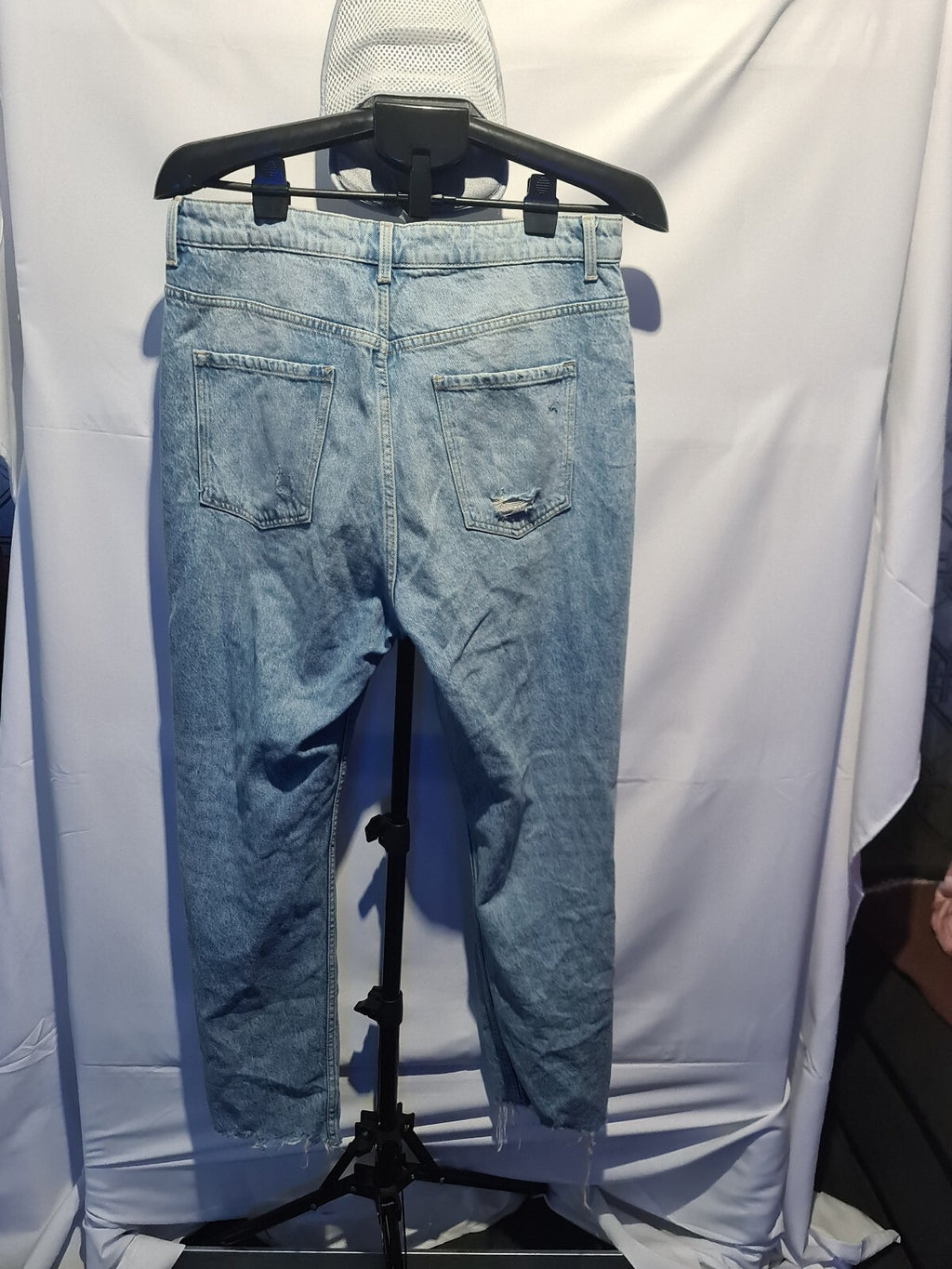 Light wash distressed jeans