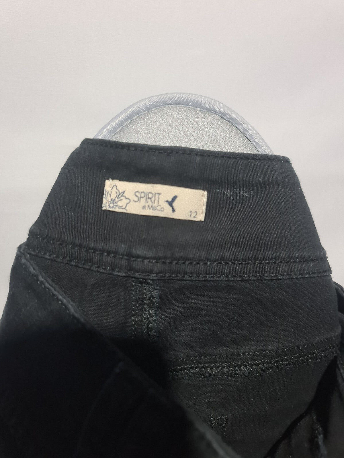Black denim skirt