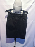 Black denim skirt