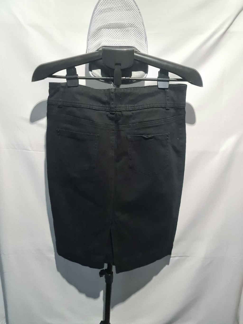 Black denim skirt