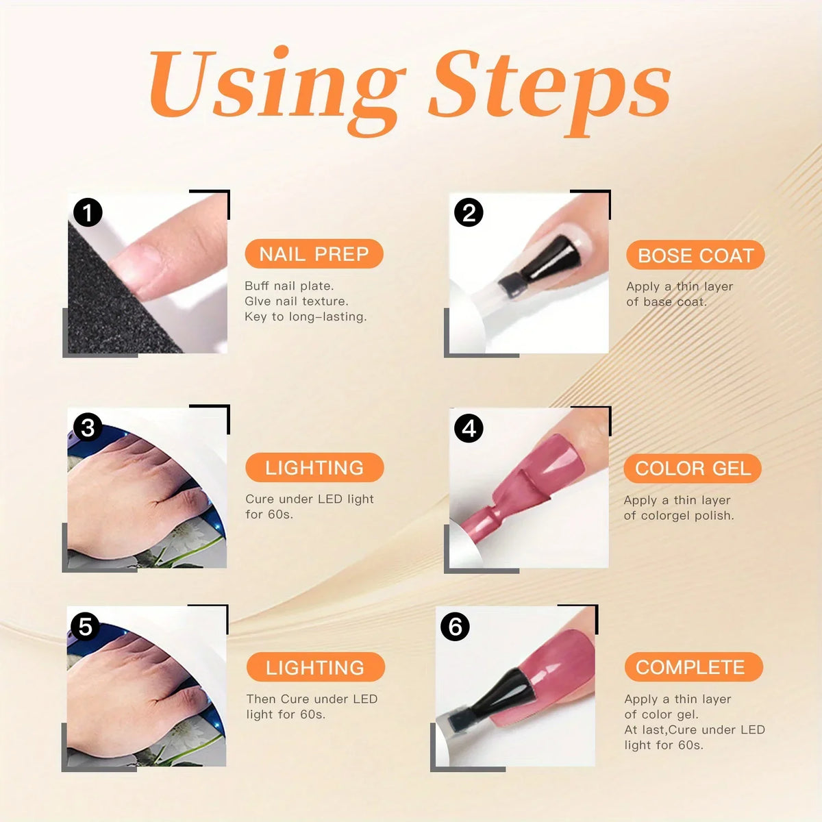 TARTU Cat Eye Gel Nail Polish Set 6 Colors 8ml